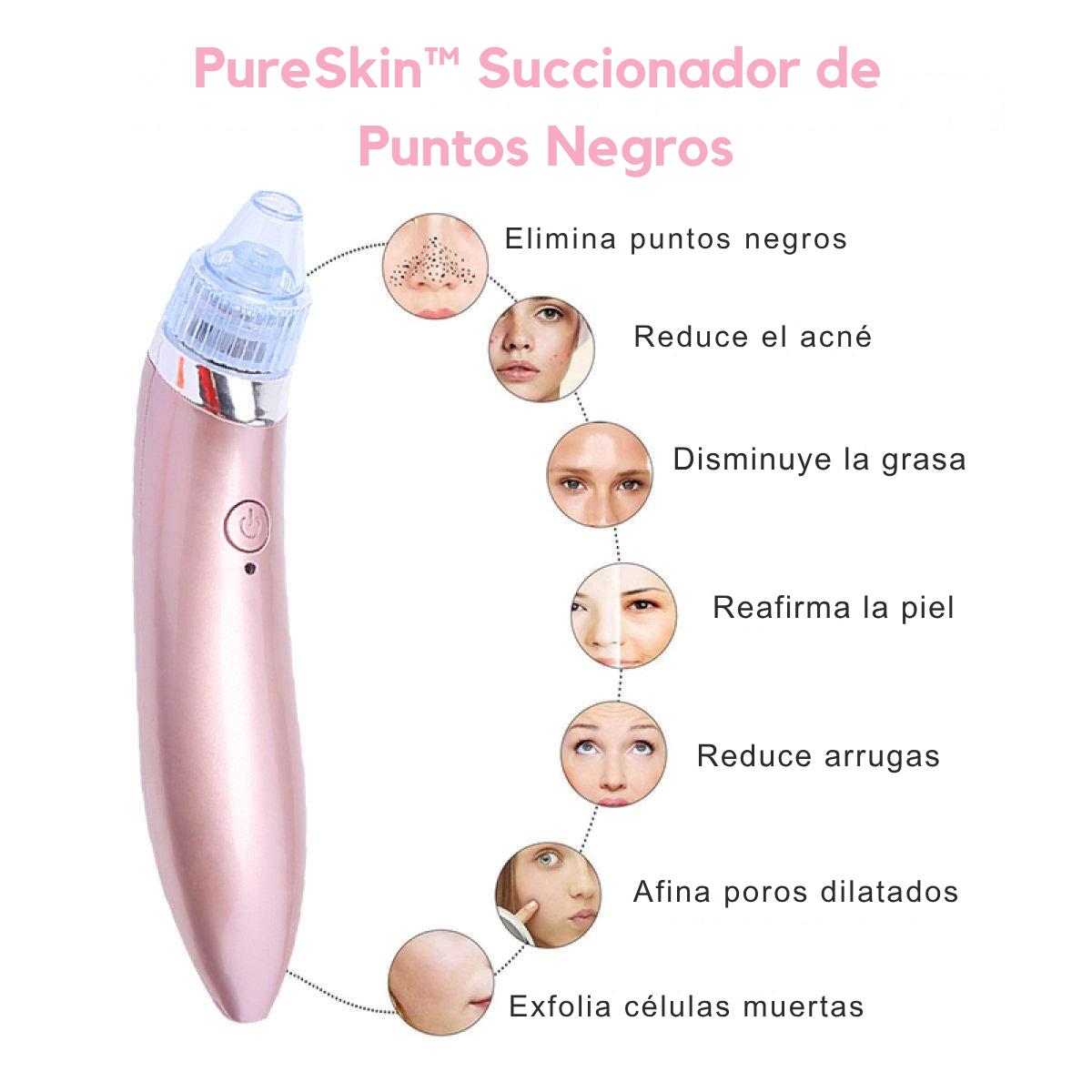 PureSkin™ - Succionador de Puntos Negros + 3 Cabezales de REGALO