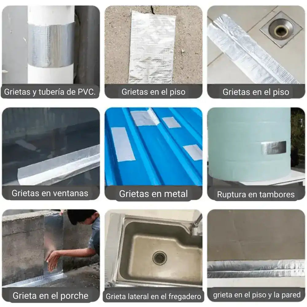 Cinta Impermeable Premium | Repara Goteras y Filtraciones (10metros x 5cm)