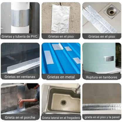 Cinta Impermeable Premium | Repara Goteras y Filtraciones (10metros x 5cm)