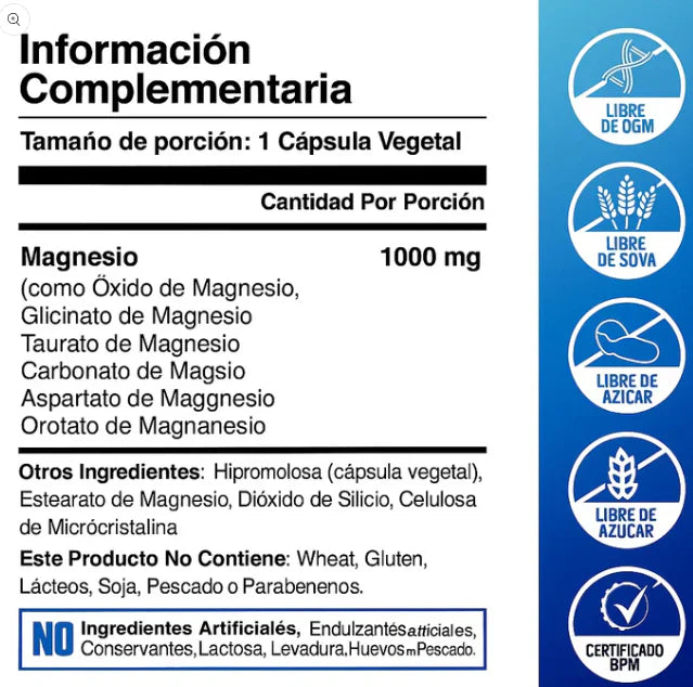 Magnesio Complex ™ l Complejo de magnesio 8 en 1 (30 capsulas)
