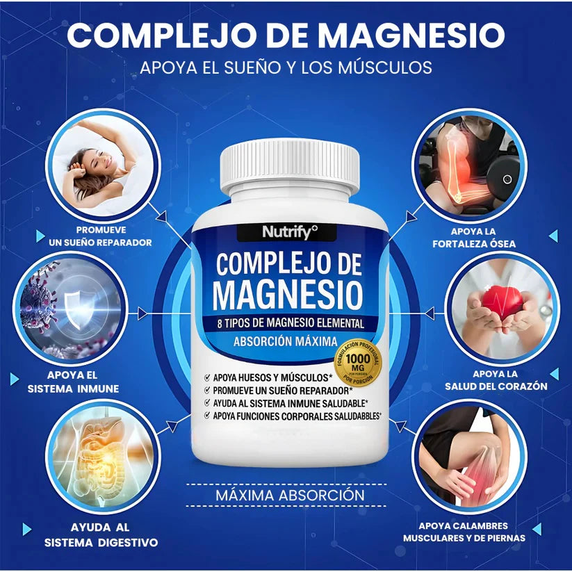 Magnesio Complex ™ l Complejo de magnesio 8 en 1 (30 capsulas)