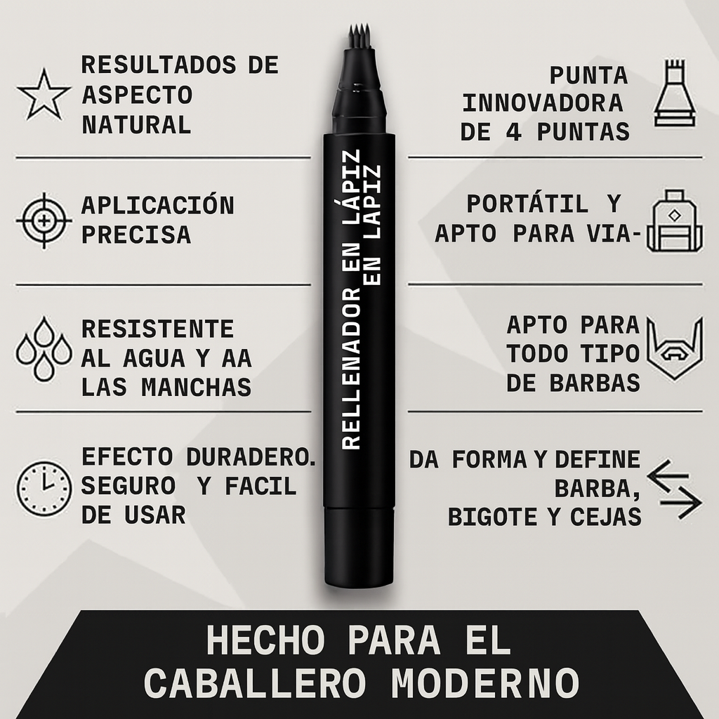 Lápiz Marcador para Barba y Ceja + Cepillo de Regalo 🎁